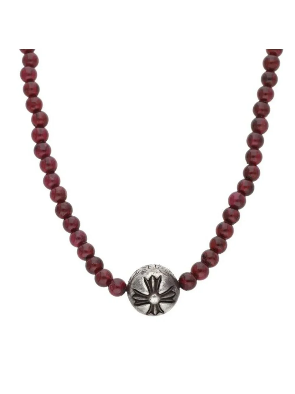 Chrome Hearts 4 Bead Necklace Silver